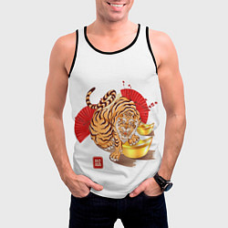 Майка-безрукавка мужская Золотой тигр 2022 Tigr, цвет: 3D-черный — фото 2