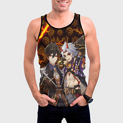 Майка-безрукавка мужская ЧЖУН ЛИ И ИТТО АРАТАКИ ГЕНШИН ИМПАКТ GENSHIN IMPAC, цвет: 3D-черный — фото 2