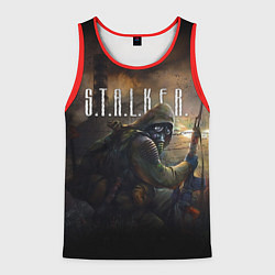 Майка-безрукавка мужская СТАЛКЕР ТЕНИ ЧЕРНОБЫЛЯ, ЧАЭС STALKER, цвет: 3D-красный
