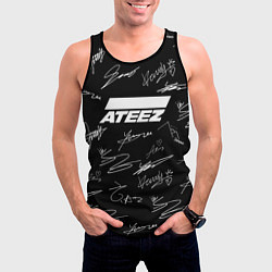 Майка-безрукавка мужская ATEEZ БЕЛЫЕ АВТОГРАФЫ УЗОР, цвет: 3D-черный — фото 2