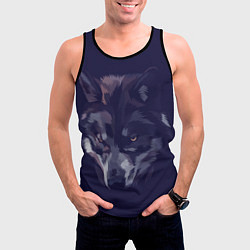 Майка-безрукавка мужская Одинокий волк в ожидании, цвет: 3D-черный — фото 2
