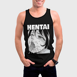 Майка-безрукавка мужская HENTAI девочка ahegao, цвет: 3D-черный — фото 2