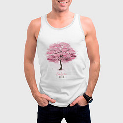 Майка-безрукавка мужская Sakura Tree, цвет: 3D-белый — фото 2