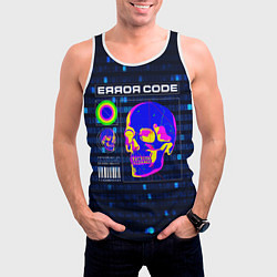 Майка-безрукавка мужская Error code: Hacker Хакер программист, цвет: 3D-белый — фото 2