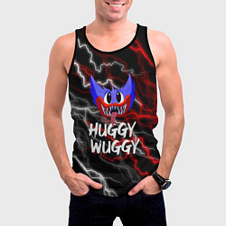 Майка-безрукавка мужская Huggy Wuggy - Молния с грозой, цвет: 3D-черный — фото 2