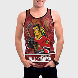 Майка-безрукавка мужская Chicago Blackhawks , Чикаго Блэкхокс, цвет: 3D-черный — фото 2