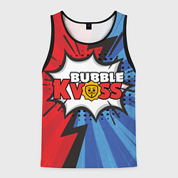 Майка-безрукавка мужская Бабл квас супер геройский узор, цвет: 3D-черный