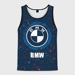 Майка-безрукавка мужская BMW BMW Брызги, цвет: 3D-черный