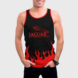 Майка-безрукавка мужская Jaguar, Ягуар огонь, цвет: 3D-красный — фото 2