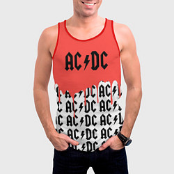 Майка-безрукавка мужская Ac dc rock, цвет: 3D-красный — фото 2