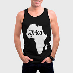 Майка-безрукавка мужская Африка на чёрном, цвет: 3D-черный — фото 2
