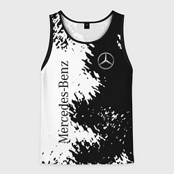 Майка-безрукавка мужская Mercedes-Benz: Black & White, цвет: 3D-черный