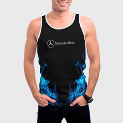 Майка-безрукавка мужская Mercedes-Benz Fire, цвет: 3D-белый — фото 2