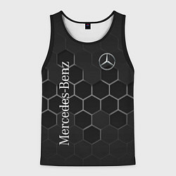 Майка-безрукавка мужская Mercedes-Benz black соты, цвет: 3D-черный