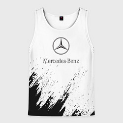 Майка-безрукавка мужская Mercedes-Benz - White texture, цвет: 3D-белый