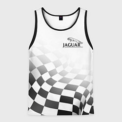 Майка-безрукавка мужская Jaguar, Ягуар Финишный флаг, цвет: 3D-черный