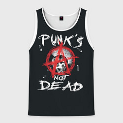 Майка-безрукавка мужская Punks Not Dead Анархия, цвет: 3D-белый