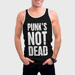 Майка-безрукавка мужская PUNKS NOT DEAD Панки Живы, цвет: 3D-белый — фото 2