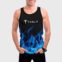 Майка-безрукавка мужская Tesla Fire, цвет: 3D-черный — фото 2