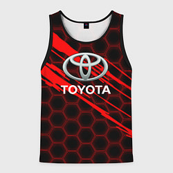 Майка-безрукавка мужская Toyota: Красные соты, цвет: 3D-черный