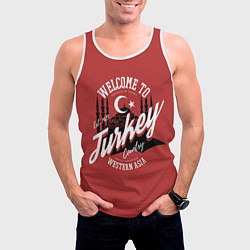 Майка-безрукавка мужская Турция - Turkey, цвет: 3D-белый — фото 2