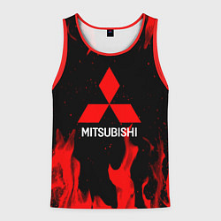 Майка-безрукавка мужская Mitsubishi Red Fire, цвет: 3D-красный