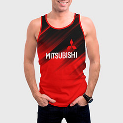 Майка-безрукавка мужская Mitsubishi - Red Sport, цвет: 3D-красный — фото 2