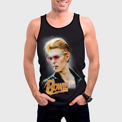 Майка-безрукавка мужская David Bowie Smoking, цвет: 3D-черный — фото 2