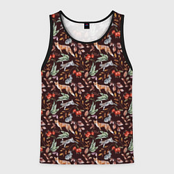 Мужская майка без рукавов Лесная лисичка паттерн