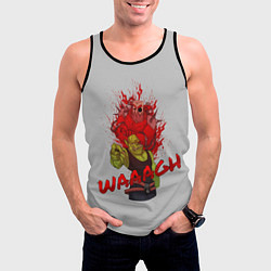 Майка-безрукавка мужская Waaagh reference, цвет: 3D-черный — фото 2