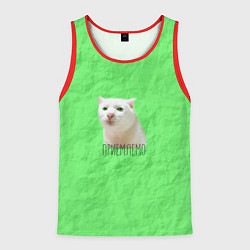 Майка-безрукавка мужская Приемлемо кот мем, цвет: 3D-красный