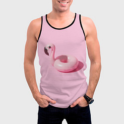 Майка-безрукавка мужская Flamingos Розовый фламинго, цвет: 3D-черный — фото 2