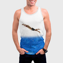 Майка-безрукавка мужская Спортивное плавание Aqua sport, цвет: 3D-белый — фото 2