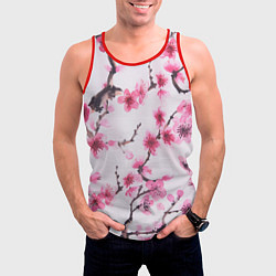 Майка-безрукавка мужская Мазки весны, цвет: 3D-красный — фото 2