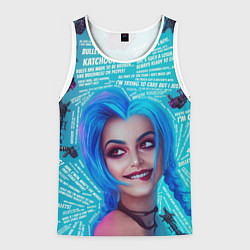 Майка-безрукавка мужская БЕЗУМНАЯ ДЖИНКС CRAZY JINX, цвет: 3D-белый