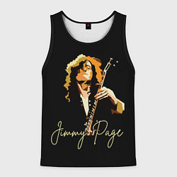 Майка-безрукавка мужская Led Zeppelin Лед Зеппелин Jimmy Page, цвет: 3D-черный
