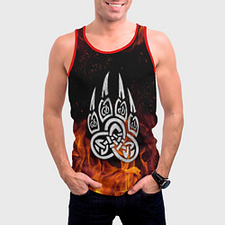 Майка-безрукавка мужская РУНЫ ВЕЛЕС ОГОНЬ, цвет: 3D-красный — фото 2