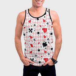 Майка-безрукавка мужская Карты масти, цвет: 3D-черный — фото 2
