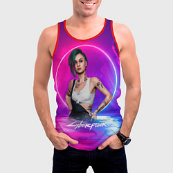 Майка-безрукавка мужская Judy Джуди Cyberpunk2077, цвет: 3D-красный — фото 2