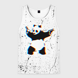 Майка-безрукавка мужская Banksy Panda with guns Бэнкси, цвет: 3D-белый