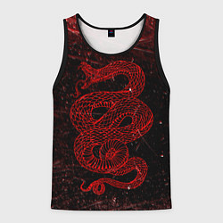 Майка-безрукавка мужская Красная Змея Red Snake Глитч, цвет: 3D-черный