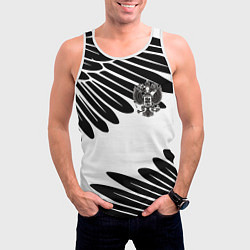 Майка-безрукавка мужская ГЕРБ РОССИИ КРЫЛЬЯ СВОБОДЫ, цвет: 3D-белый — фото 2