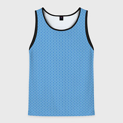 Мужская майка без рукавов Вязаный узор голубого цвета