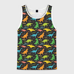 Мужская майка без рукавов Разноцветные Динозавры