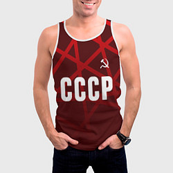 Майка-безрукавка мужская СССР КРАСНЫЕ ЛИНИИ, цвет: 3D-белый — фото 2