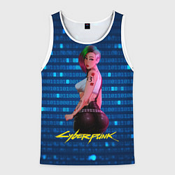 Майка-безрукавка мужская Cyberpunk 18 art Judy, цвет: 3D-белый