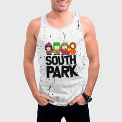 Майка-безрукавка мужская Южный парк мультфильм - персонажи South Park, цвет: 3D-белый — фото 2