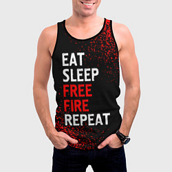 Майка-безрукавка мужская Eat Sleep Free Fire Repeat Арт, цвет: 3D-черный — фото 2
