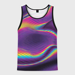 Майка-безрукавка мужская Neon fashion pattern Wave, цвет: 3D-черный