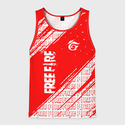 Майка-безрукавка мужская Free Fire Фри Фаер Паттерн, цвет: 3D-красный